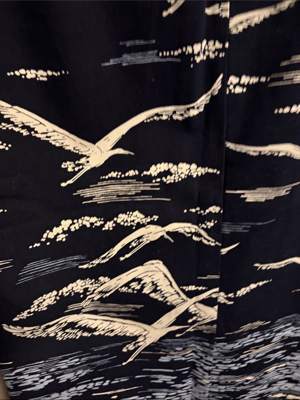 Maeve Navy and White Seagull-Print Pencil Skirt - Picture 7 of 11